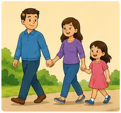 People walking outdoors