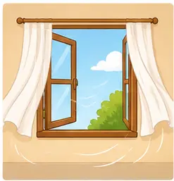 Open home window with air and light