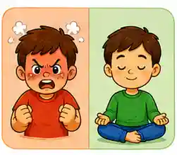 Angry and calm vocabulary for kids
