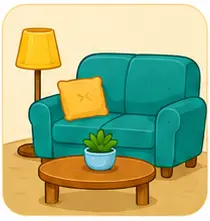 Living room vocabulary for kids