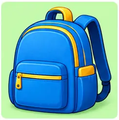 School bag for school supplies vocabulary for kids