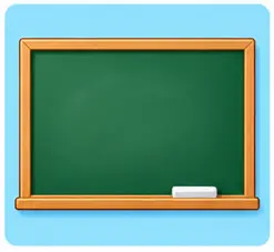 Classroom blackboard used by a teacher