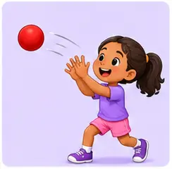 Child catching a ball for playground vocabulary for kids