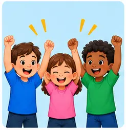Children cheering for their team