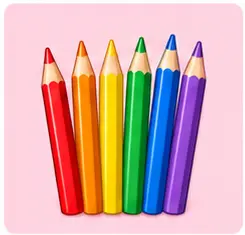Color pencils for school supplies vocabulary for kids