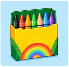 Colorful crayons for school supplies vocabulary for kids
