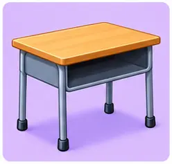 School desk for school vocabulary for kids