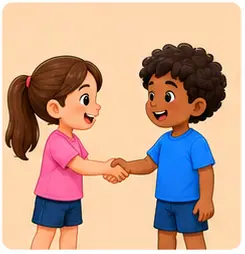 Children playing fairly together