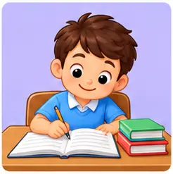 Child doing homework for teacher rules vocabulary for kids
