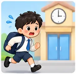 Student arriving late for teacher rules vocabulary for kids