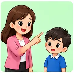 Child following instructions for teacher rules vocabulary for kids
