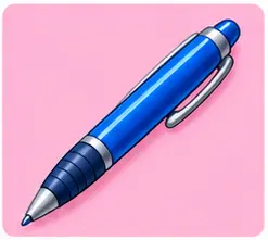 Pen illustration for school supplies vocabulary for kids