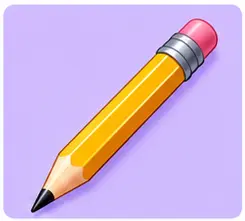 Pencil illustration for school supplies vocabulary for kids