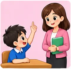 Student asking a teacher for permission