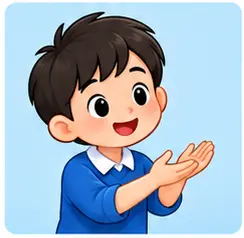 Child using the polite word please for teacher rules vocabulary for kids