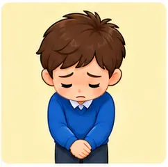 Child saying sorry for teacher rules vocabulary for kids