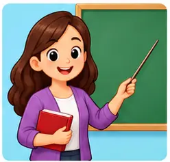 Teacher teaching children for teacher rules vocabulary for kids