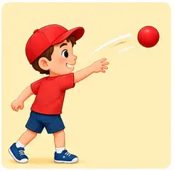 Child throwing a ball for playground vocabulary for kids