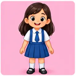 Child wearing a school uniform for teacher rules vocabulary for kids