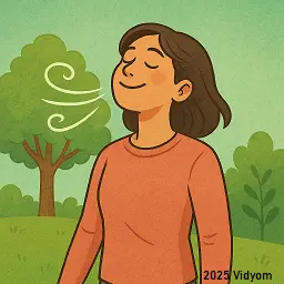 Person breathing fresh air outdoors