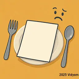 A plate with paper—paper is not food