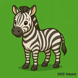 Zebra with black and white stripes