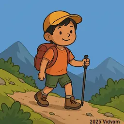 yes or no questions for kids lesson 4: Child hiking on a mountain trail