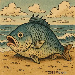 yes or no questions for kids lesson 6: Fish outside water illustration