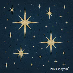 Shining stars in the night sky