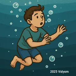 Underwater scene with bubbles