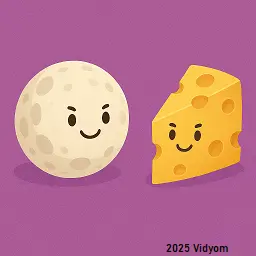 Cartoon moon and cheese joke