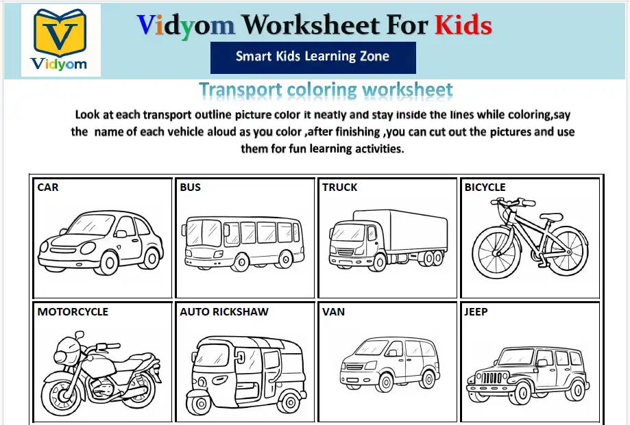 coloring worksheet for kids preview printable PDF