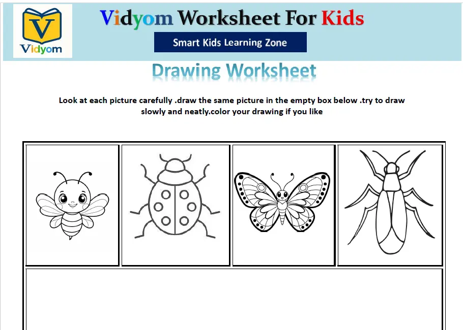drawing worksheet for kids preview printable PDF drawing practice