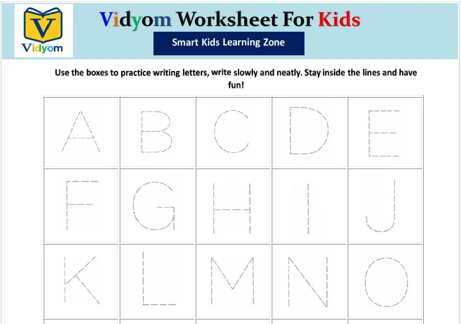 writing practice worksheet for kids preview printable PDF