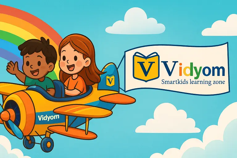 Vidyom kids learning site hero banner