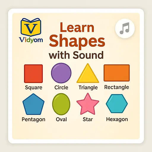 Learn Shapes with Sound – Circle, Triangle, Square, and Star – Vidyom Kids Learning App