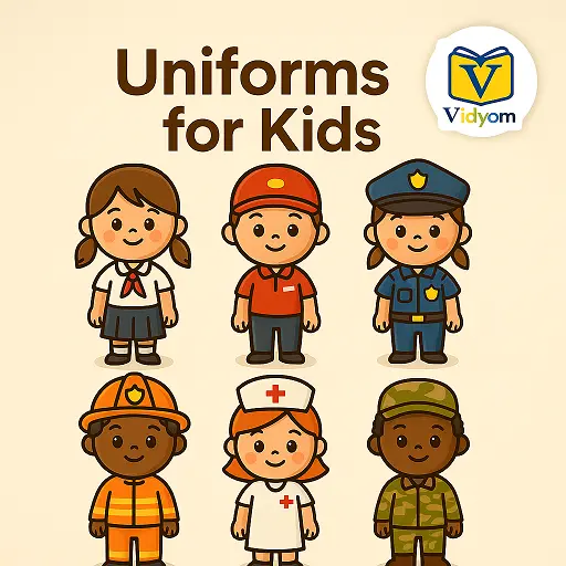 Uniforms for Kids – Learn about Doctor, Police, Firefighter, Nurse, and Soldier – Vidyom Kids Learning App