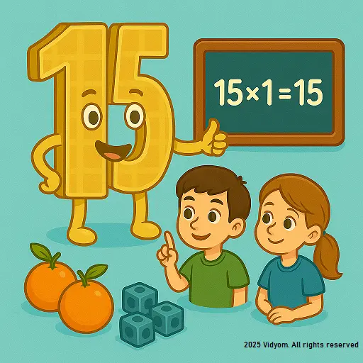 table of 15 for kids – 15× table with number friends and bead strings