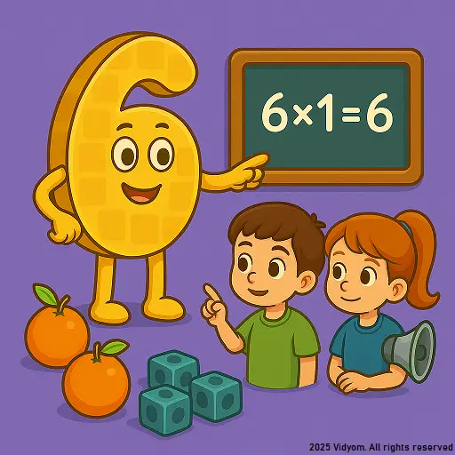 table of 6 for kids – 6× table with friendly numbers and dot arrays