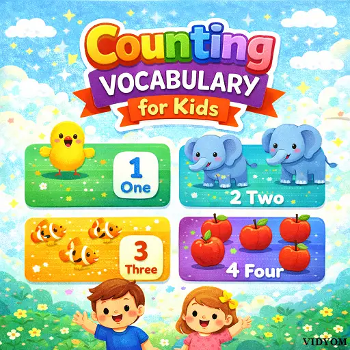 counting vocabulary for kids hero image showing numbers 1 to 10 with counting blocks and a child learning number words