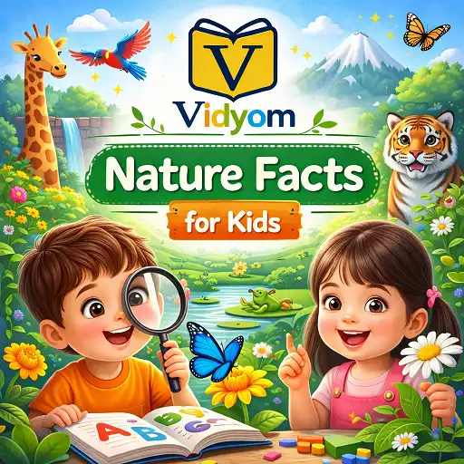 nature facts for kids hero image with children exploring animals plants and outdoor environment