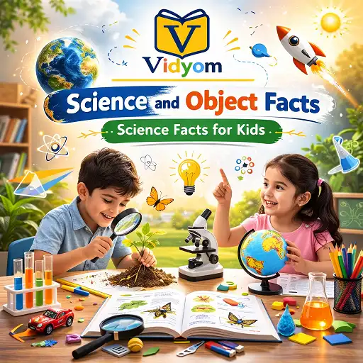science facts for kids hero image with real children exploring plants microscope and science experiments