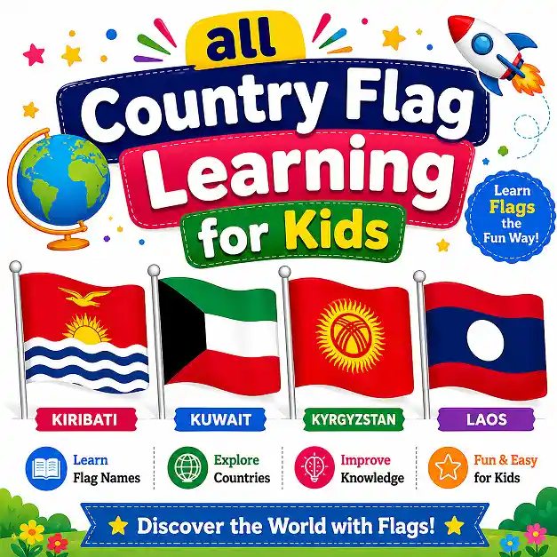Flag learning for kids with country flags, audio learning, and colorful flag pictures